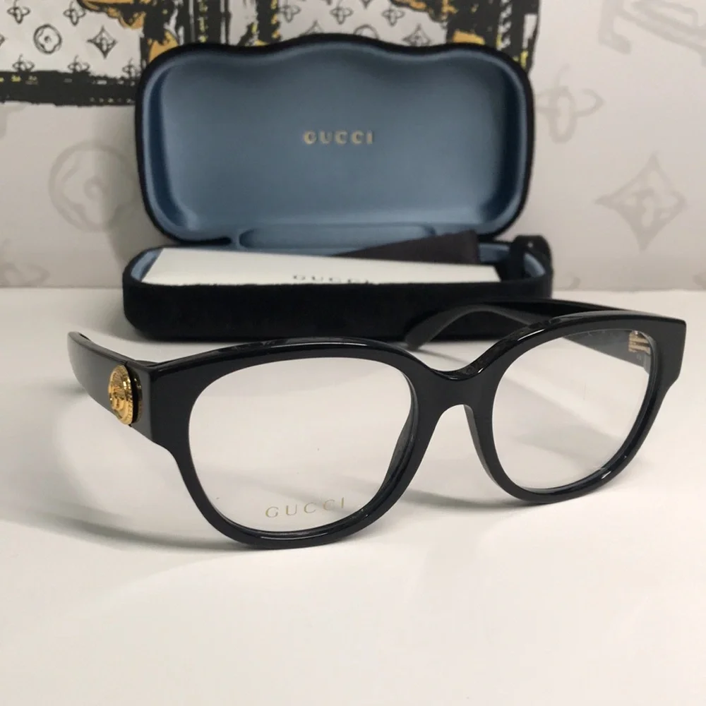 New Authentic Gucci Black Oversized Glasses GG1411O 004